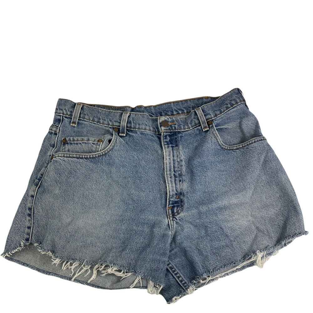 Vintage 1990s Levi’s Jean Shorts Home Cut Raw Hem Mens 36 100% Cotton Dad Shorts